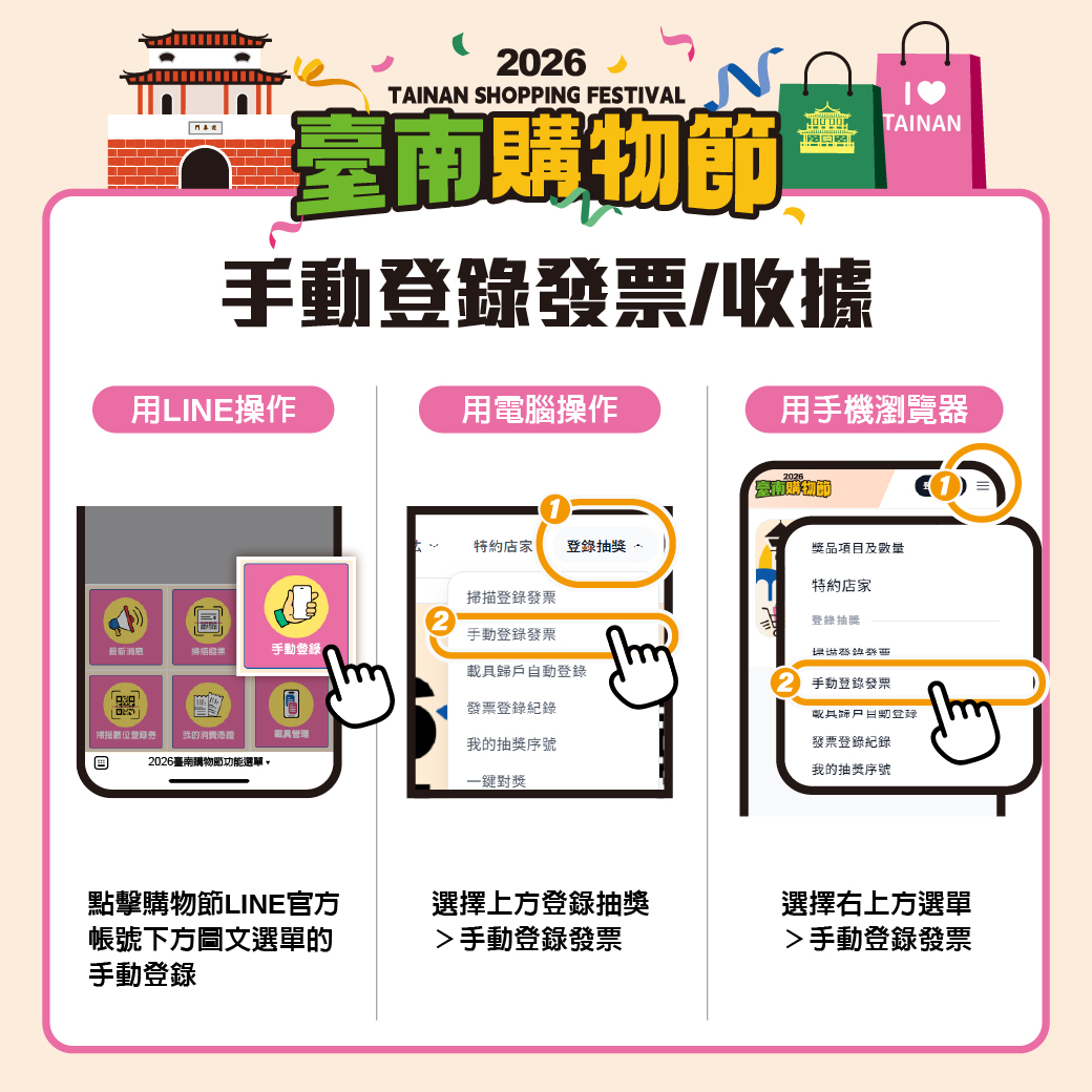 手動登錄發票／收據